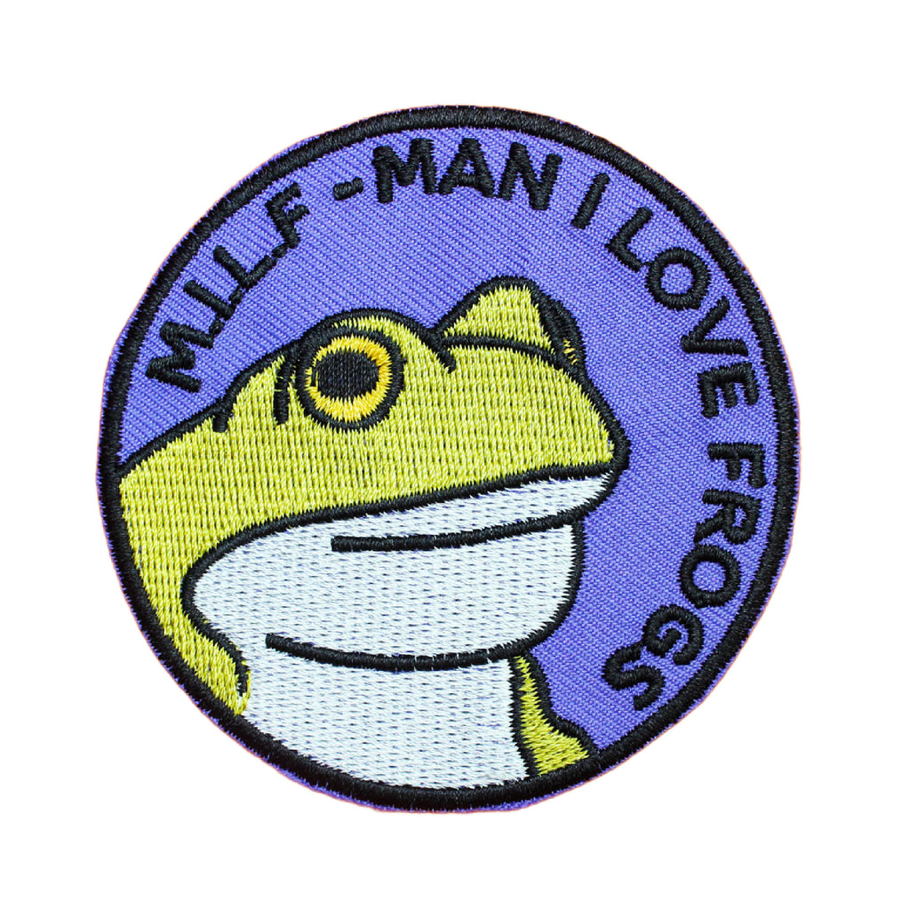 MILF Man I Love Frogs Iron On Patch