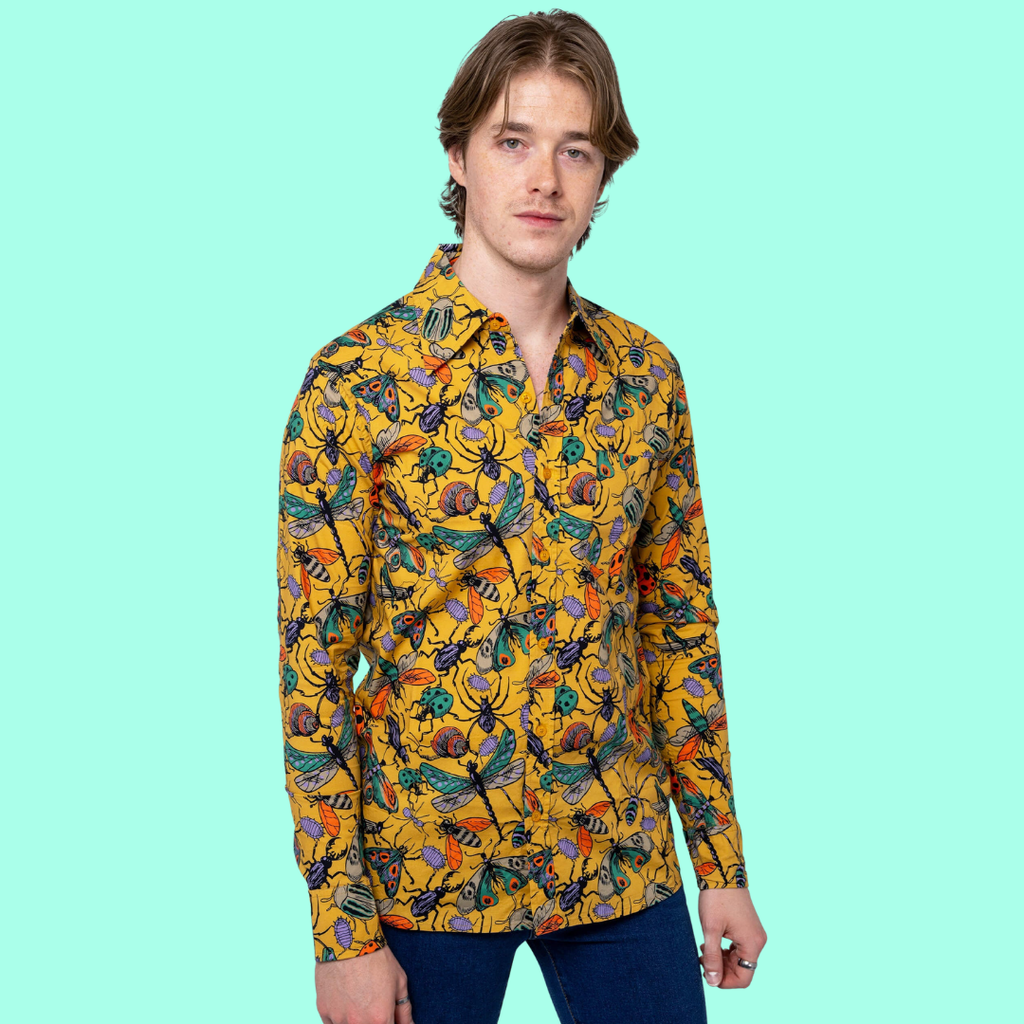 Mustard Beasties Print Shirt by Run and Fly