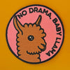 No Drama Baby Llama Iron On Patch