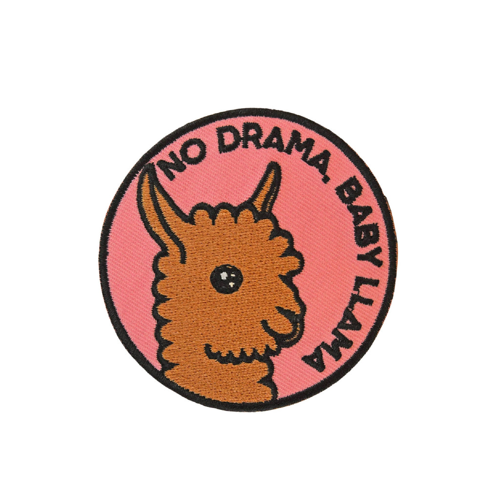No Drama Baby Llama Iron On Patch