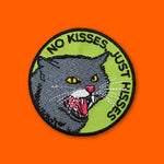No Kisses Just Hisses Cat Iron On Patch
