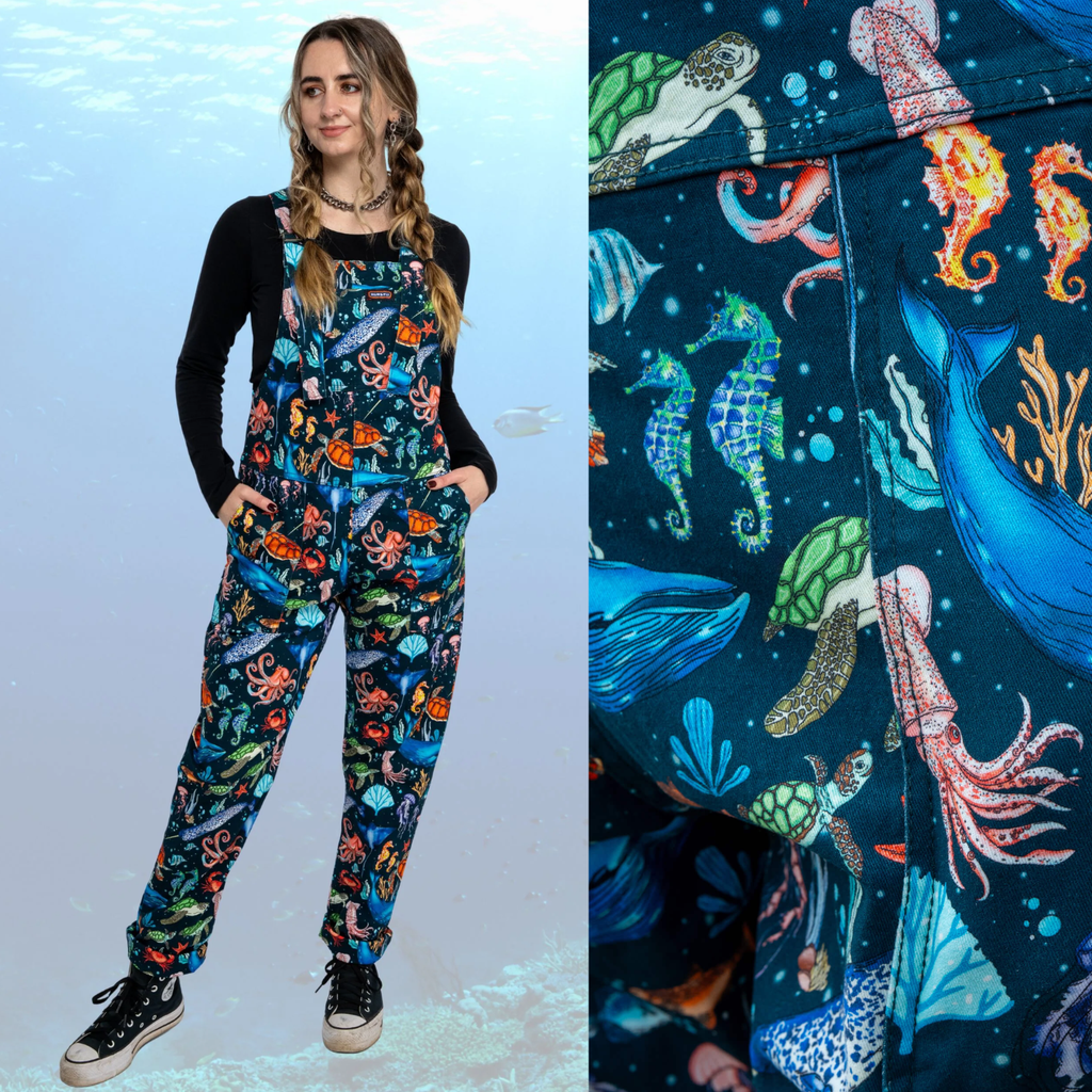 Ocean Stretch Twill Dungarees by Run and Fly