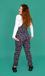 Run and Fly Over The Rainbow Print Stretch Twill Cotton Dungarees