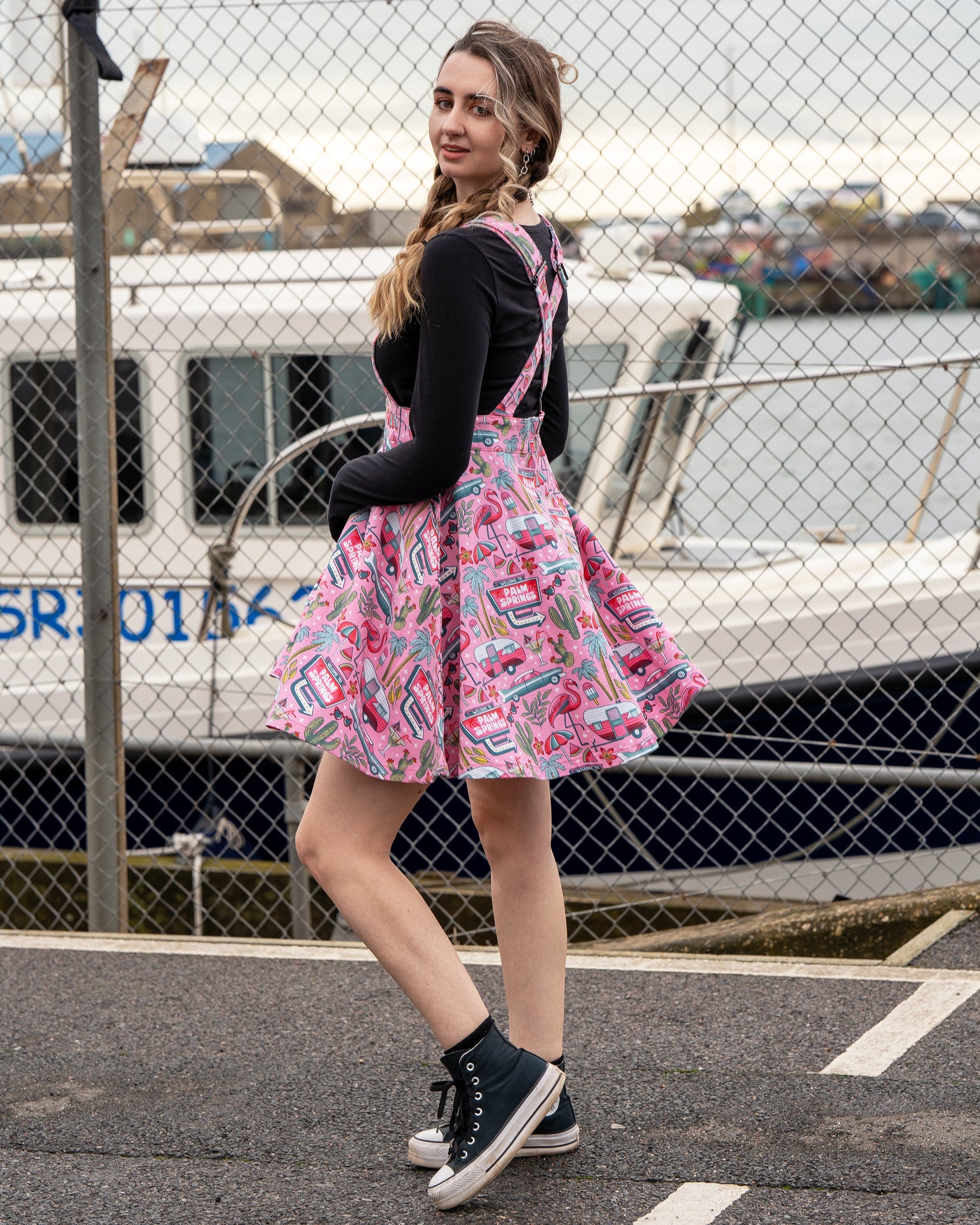 Run and Fly Palm Springs Flared Pinafore Dress