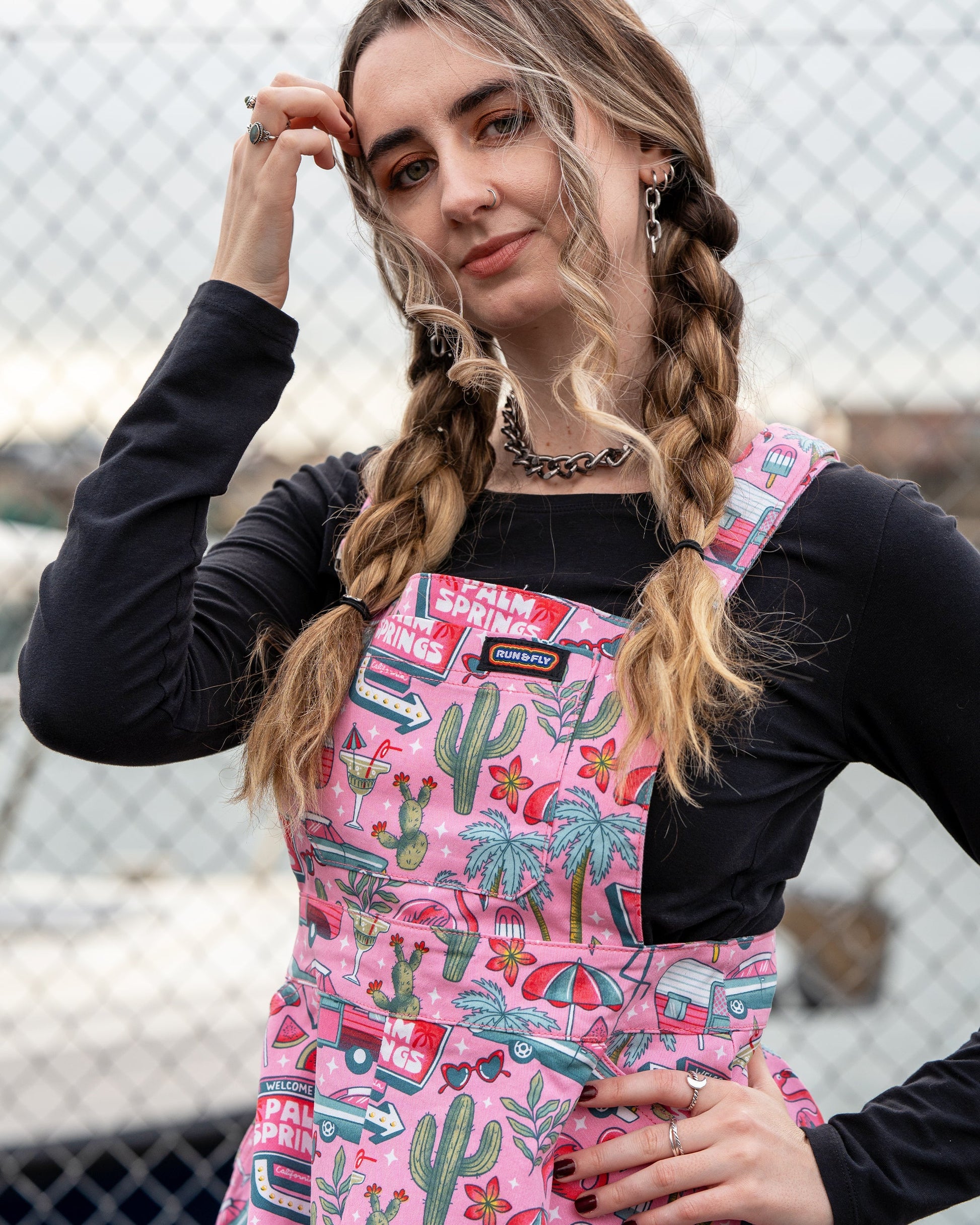 Run and Fly Palm Springs Flared Pinafore Dress