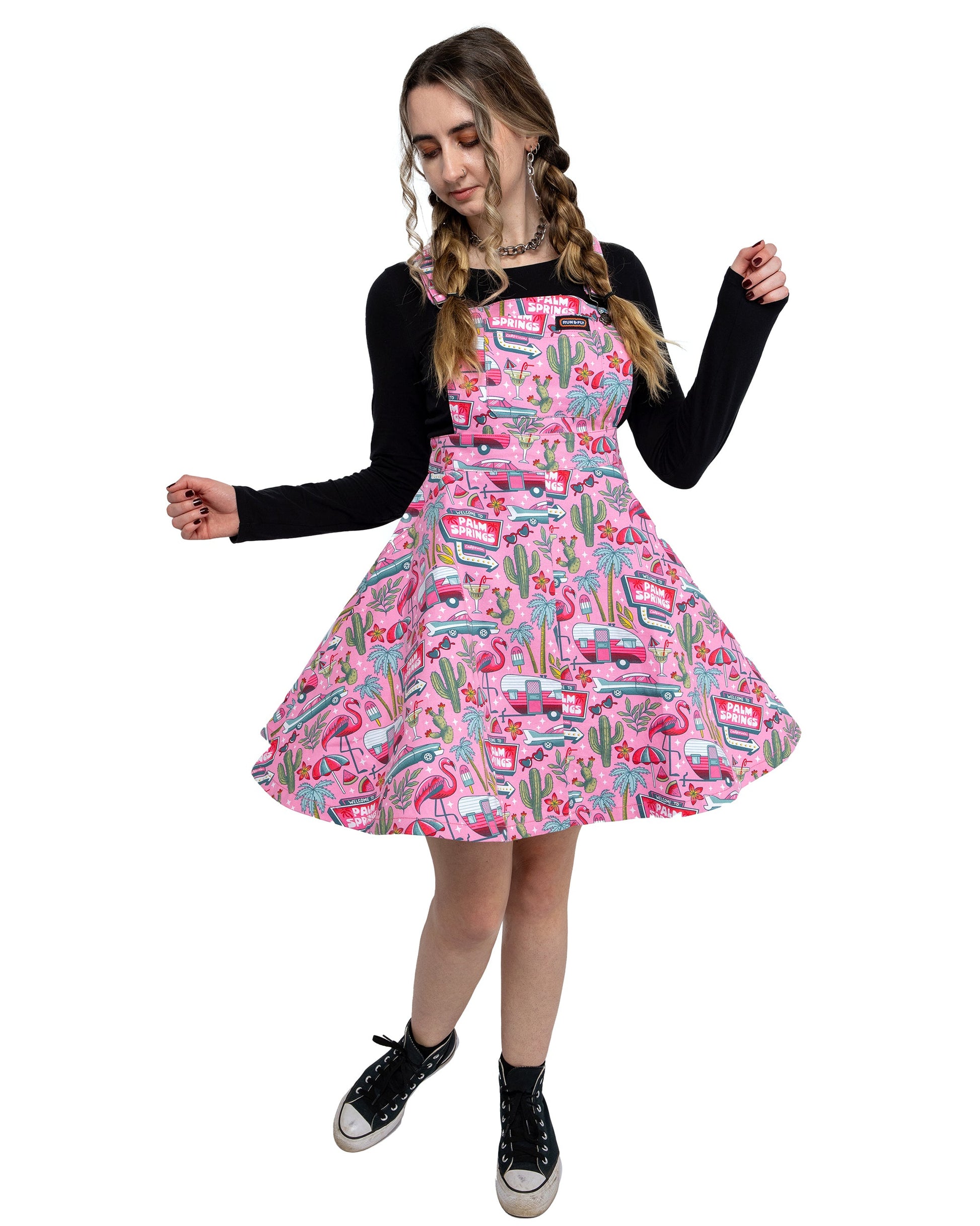 Run and Fly Palm Springs Flared Pinafore Dress