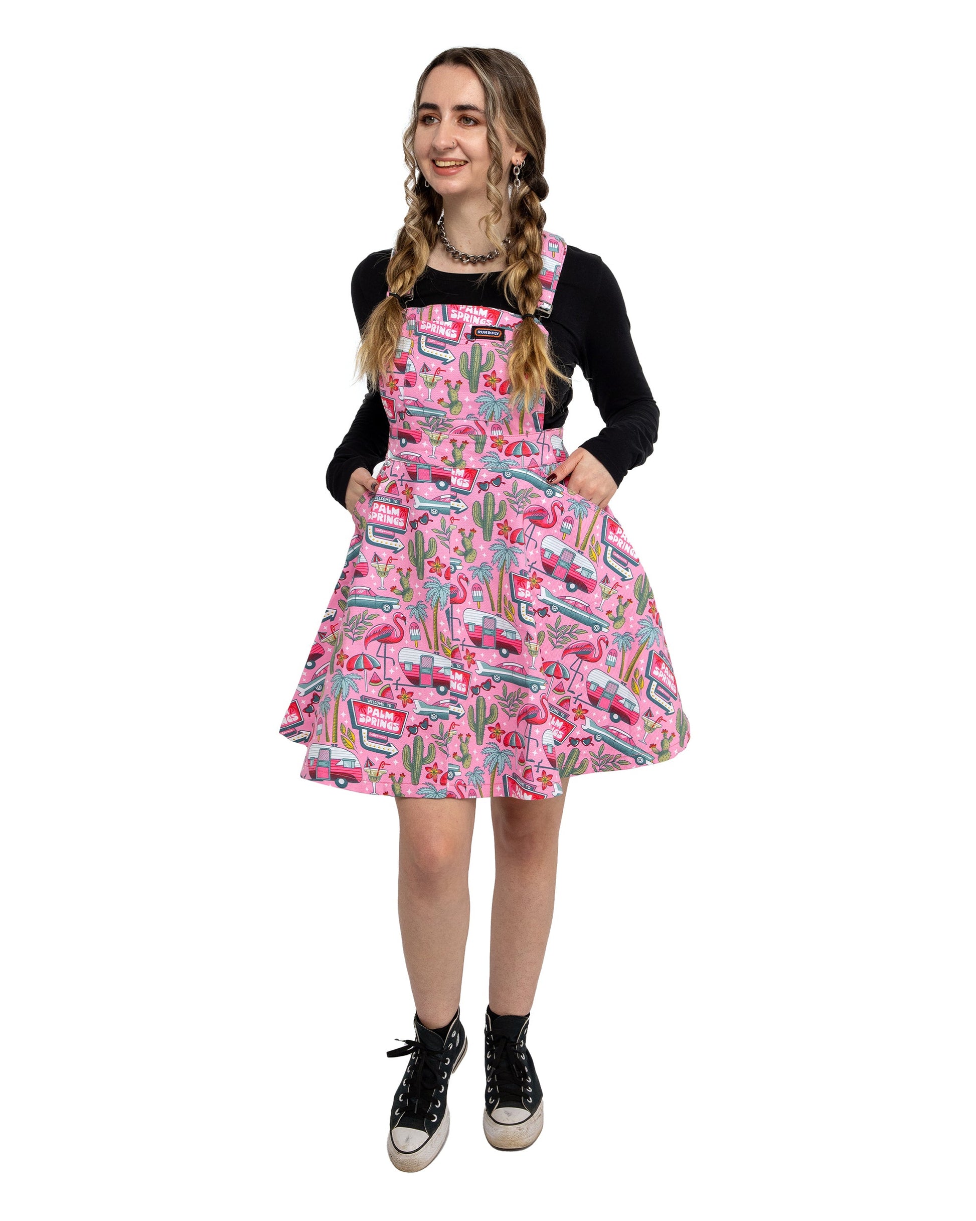Run and Fly Palm Springs Flared Pinafore Dress