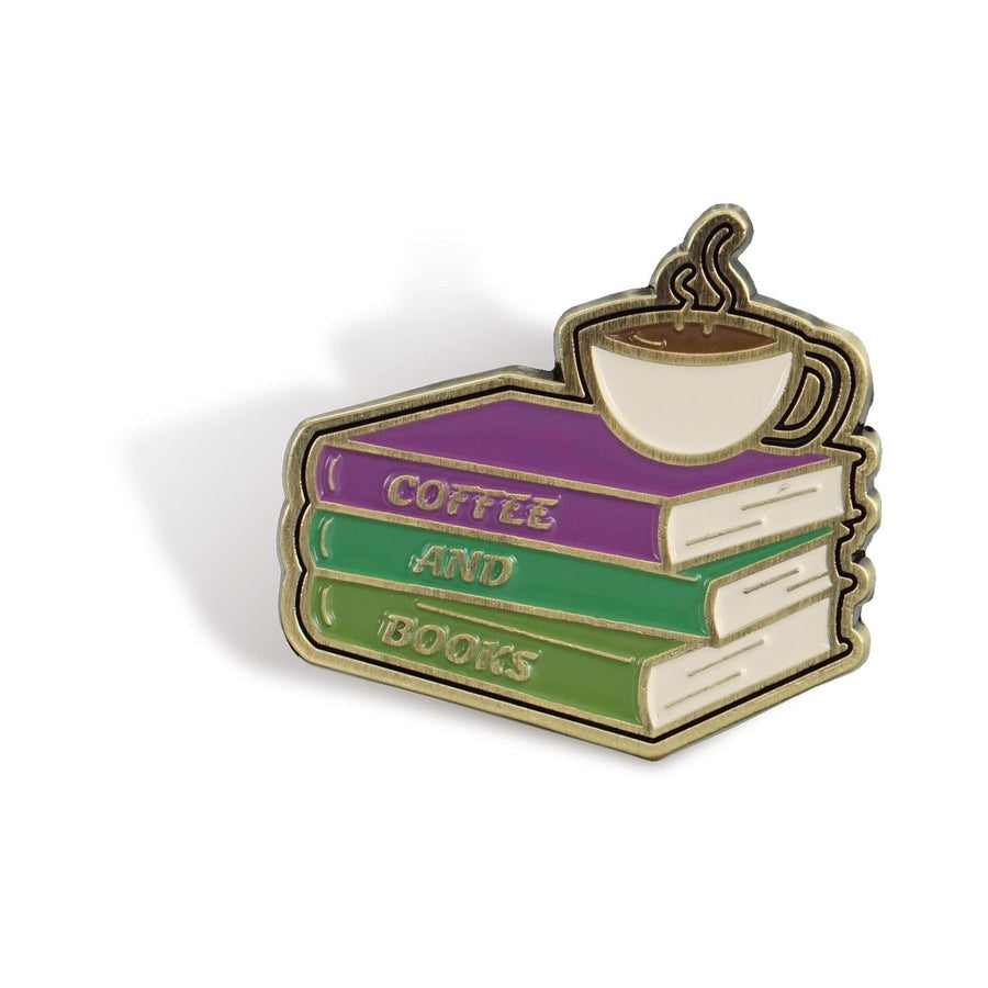 Coffee and Books Enamel Pin Badge