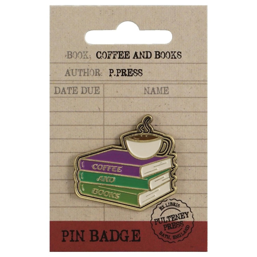 Coffee and Books Enamel Pin Badge