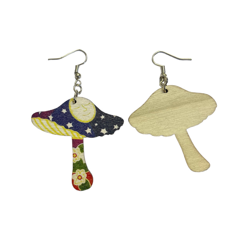 Sun and Moon Mushroom Earrings