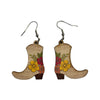 Wooden Cowboy Boots Earrings