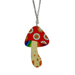 Happy Smiley Mushroom Necklace