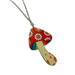 Happy Smiley Mushroom Necklace