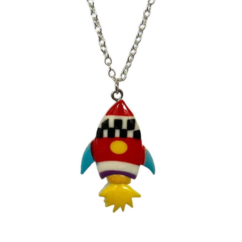 Retro Rocket Necklace