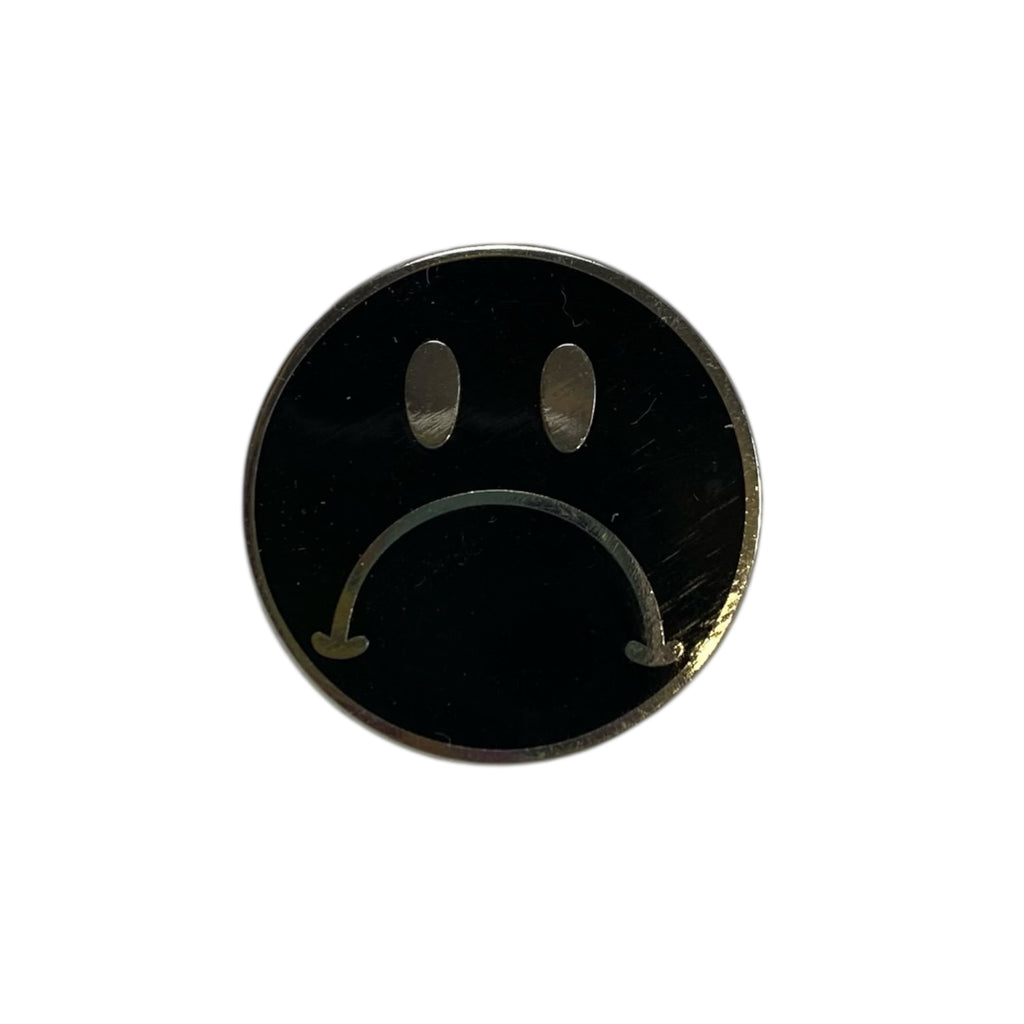 Sad Smiley Face Pin Badge