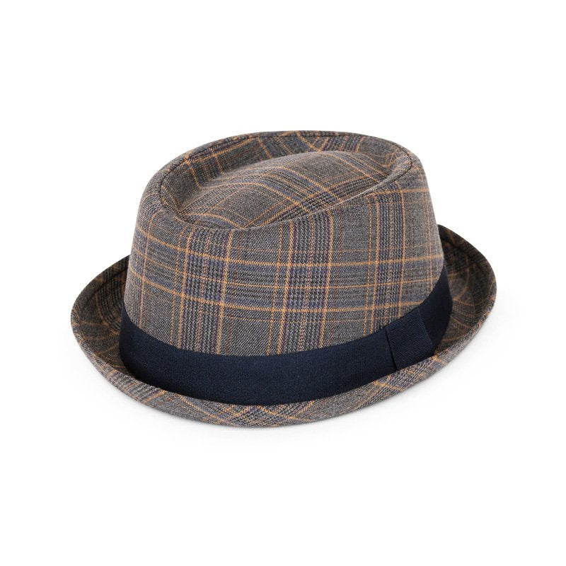 Tweed Check Pork Pie Hat