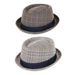 Tweed Check Pork Pie Hat