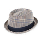Tweed Check Pork Pie Hat