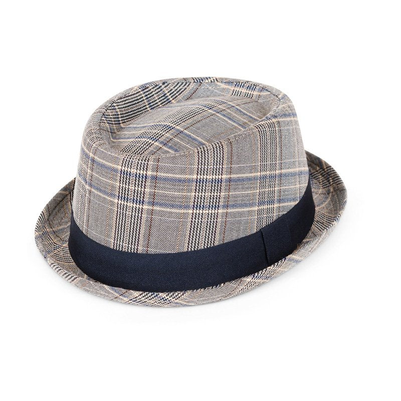 Tweed Check Pork Pie Hat