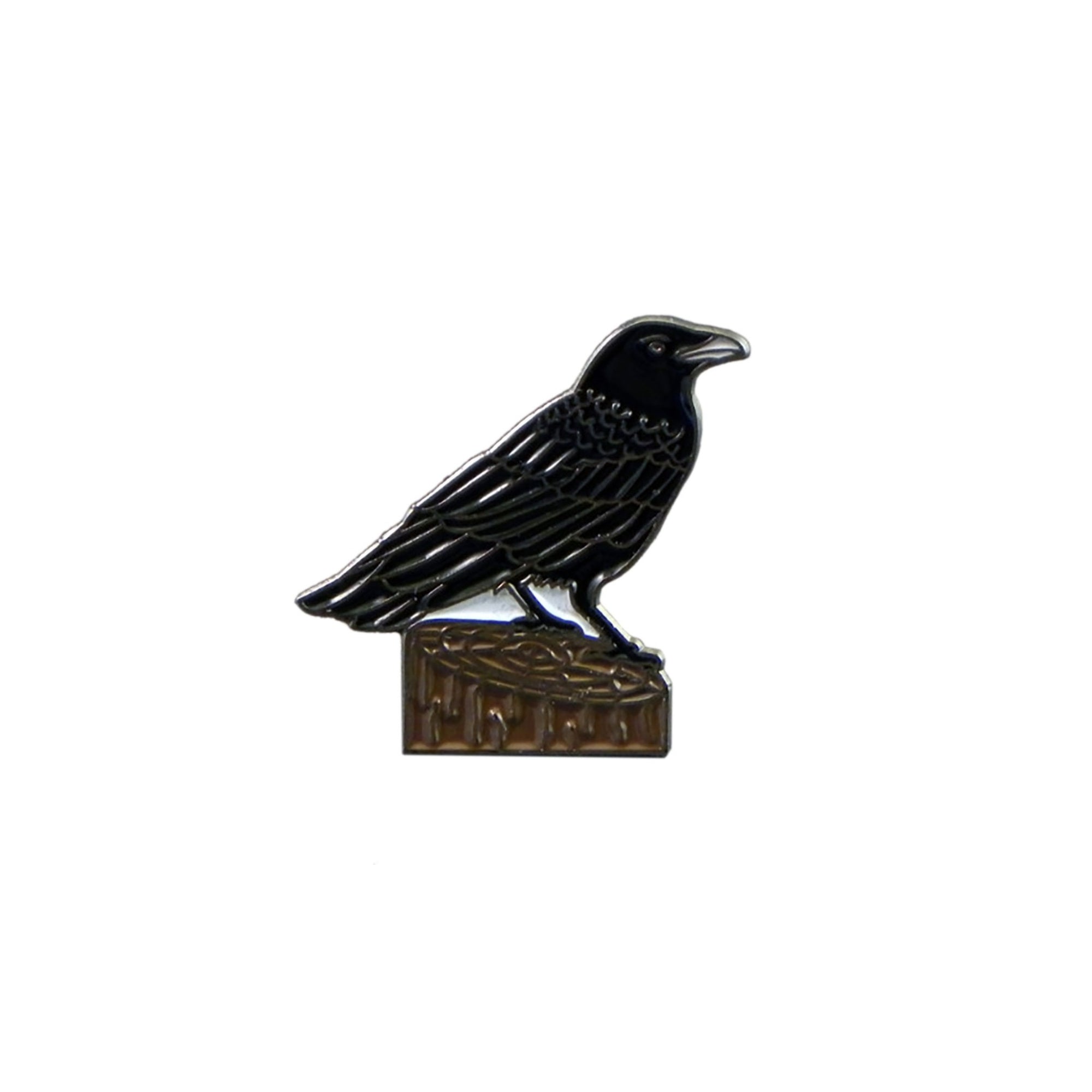 Raven Crow Enamel Pn W/ Blue Flowers Vntage Lapel Pn Cute Enamel Pn Fun Unque Gfts Pn...
