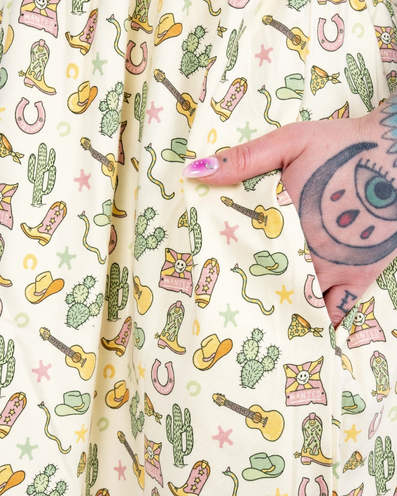Cowboy Print Smock Dress with Pockets by Rebel Romance