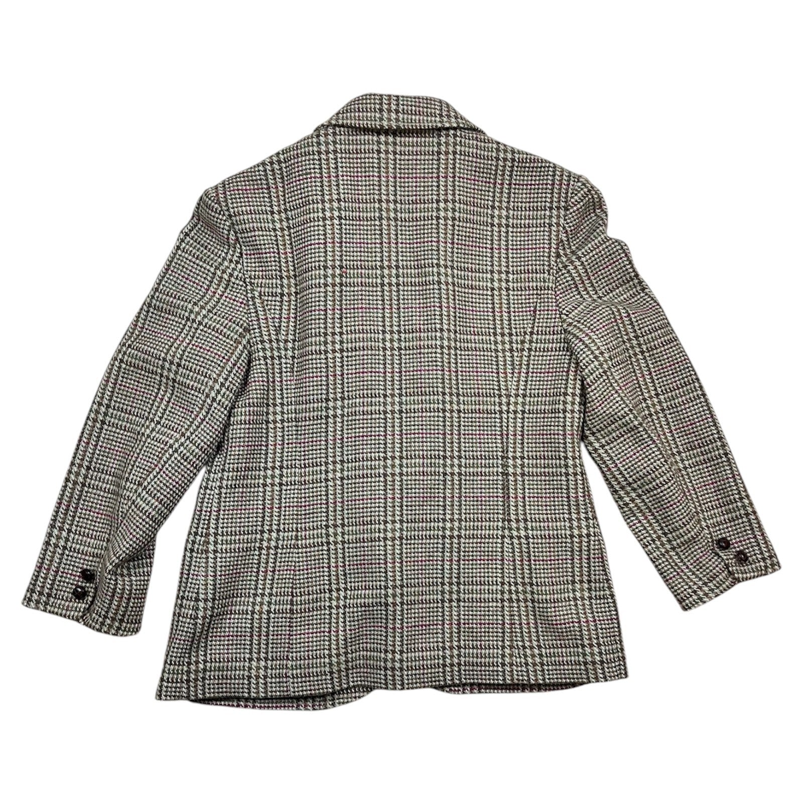Vintage 80's Checked Tweed Blazer/Jacket Size 16 Brown