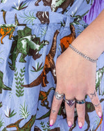 Jurassic Adventure Dinosaur Cotton Tea Dress with Pockets by Run and Fly