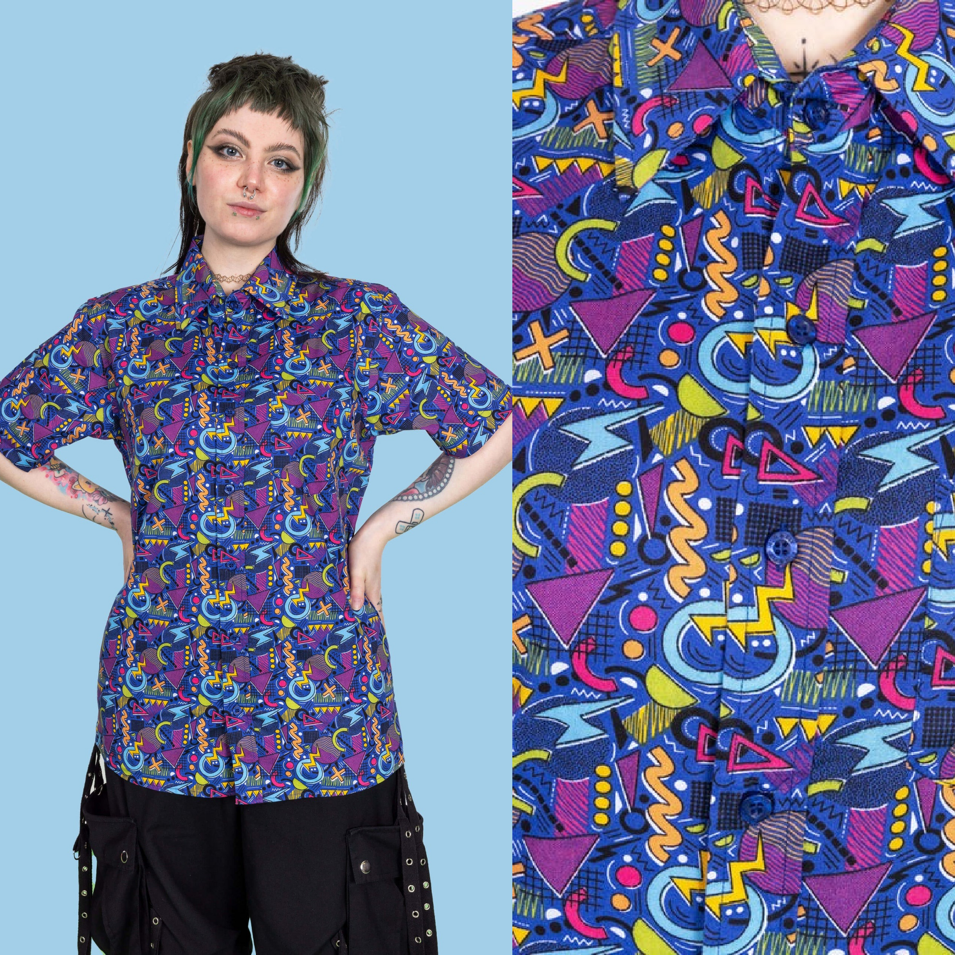 90's Retro Arcade Print Shirt by Run and Fly