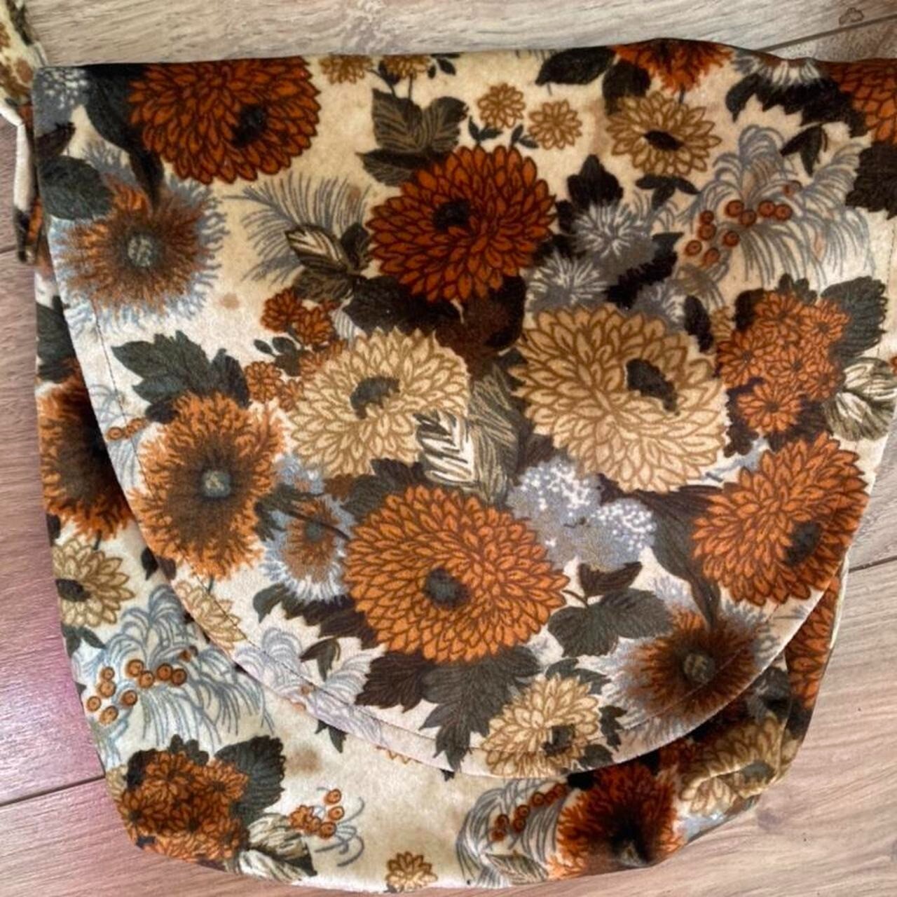 Vintage 70's Sunflower Print Shoulder Bag Boho Hippy Retro True Groovy Floral