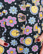 Bee Happy Print Button Front Skirt by Run and Fly