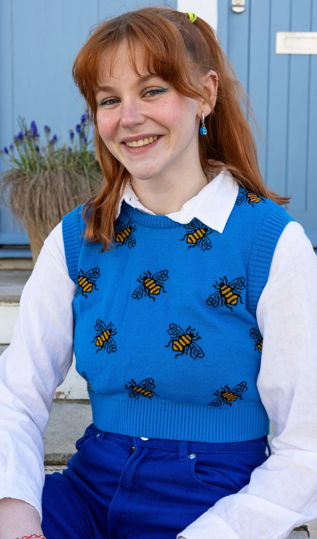 Bee Cropped Tank Top Vest by Run and Fly