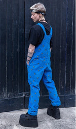 Blue Bee Print Stretch Corduroy Dungarees by Run and Fly