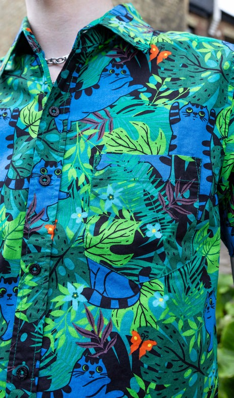 Jungle Cats Print Shirt by Run and Fly