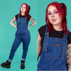 Blue Stretch Denim Dungarees by Run and Fly