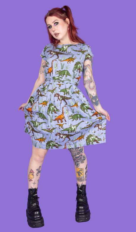 Jurassic Adventure Dinosaur Print Dress by Run and Fly