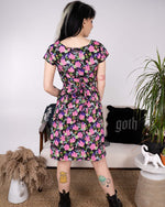 Bodies Print Cotton Tea Dress with Pockets by Run and Fly