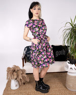 Bodies Print Cotton Tea Dress with Pockets by Run and Fly