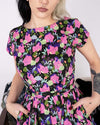 Bodies Print Cotton Tea Dress with Pockets by Run and Fly