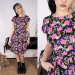 Bodies Print Cotton Tea Dress with Pockets by Run and Fly