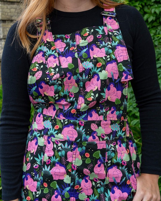 Bodies Print Dungaree Pinafore Dress by Run and Fly