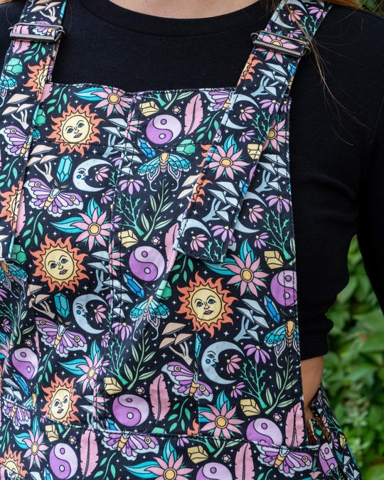Boho Summer Print Dungaree Pinafore Dress by Run and Fly