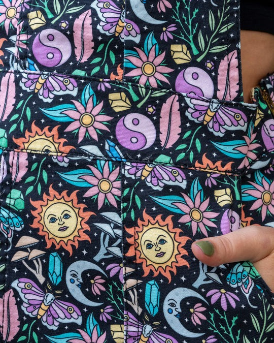 Run and Fly Boho Summer Print Pinafore Dress Cute Alt Colourful Nude Minimum Mouse Run and Fly Boho Summer Print Pinafore Dress Cute Alt Colourful Nude Minimum Mouse
