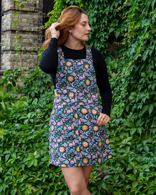 Boho Summer Print Dungaree Pinafore Dress by Run and Fly