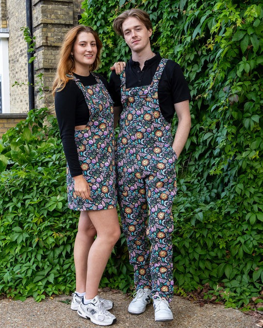 Boho Summer Print Stretch Cotton Dungarees by Run and Fly