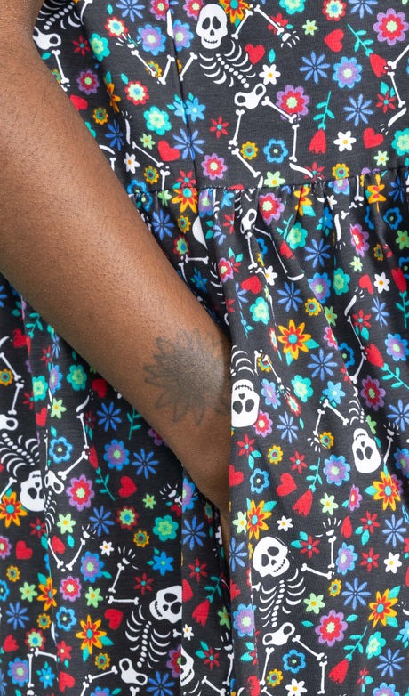 Boogie Bones Jersey Smock Dress with Pockets by Run and Fly