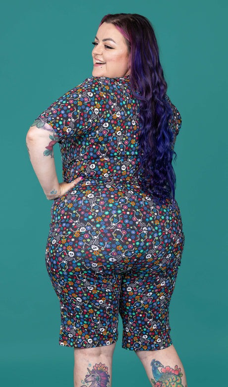 Boogie Bones Print Cycling Shorts by Run and Fly