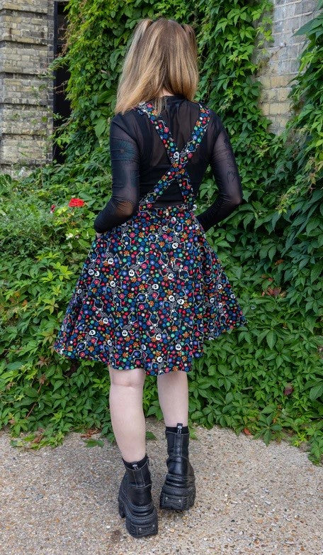 Halloween Run and Fly Boogie Bones Flared Pinafore Dress
