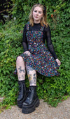 Halloween Run and Fly Boogie Bones Flared Pinafore Dress