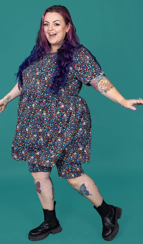 Boogie Bones Jersey Smock Dress with Pockets by Run and Fly