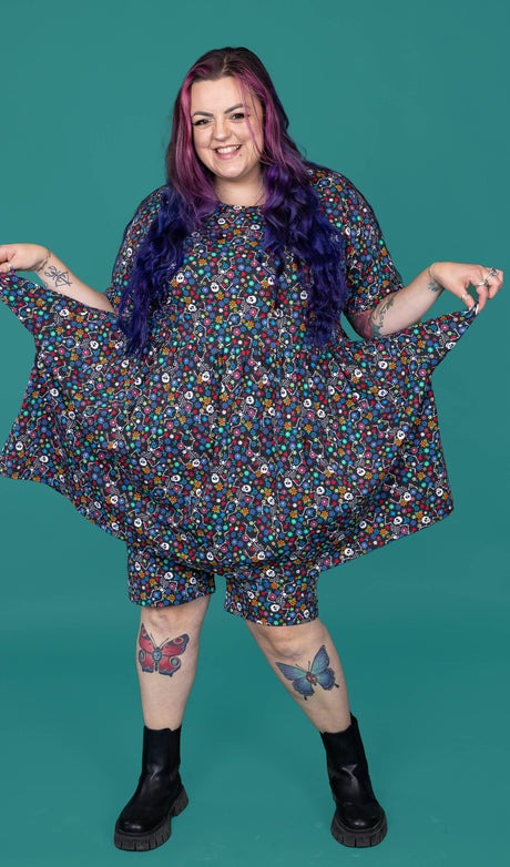 Boogie Bones Jersey Smock Dress with Pockets by Run and Fly